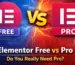 Elementor Free vs Pro